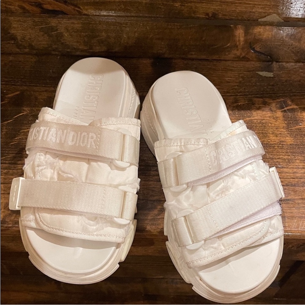 Dior Platform White Sandals